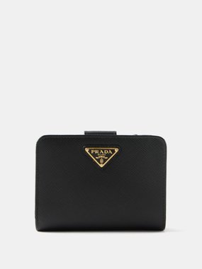 Prada Triangle logo-plaque Saffiano-leather wallet
