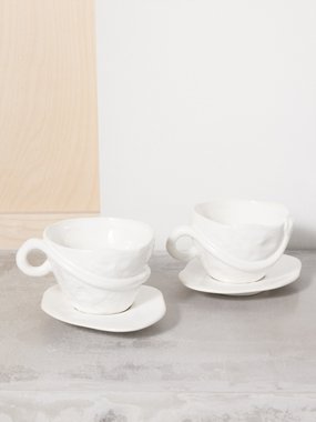 Cubi Rosso' espresso cup and saucer, set of two by La DoubleJ, Tea And  Coffee