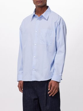 FRAME Patch-pocket cotton-poplin shirt