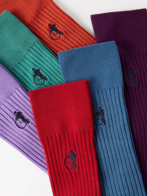 London Sock Company Pack of six Brand New World cotton-blend socks