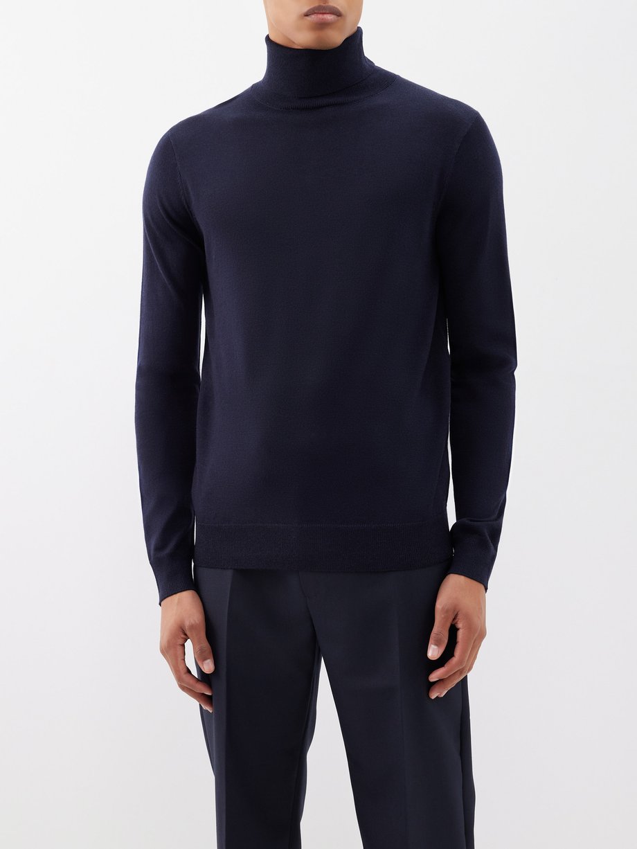 Navy Roll-neck merino-wool sweater | Róhe | MATCHESFASHION UK