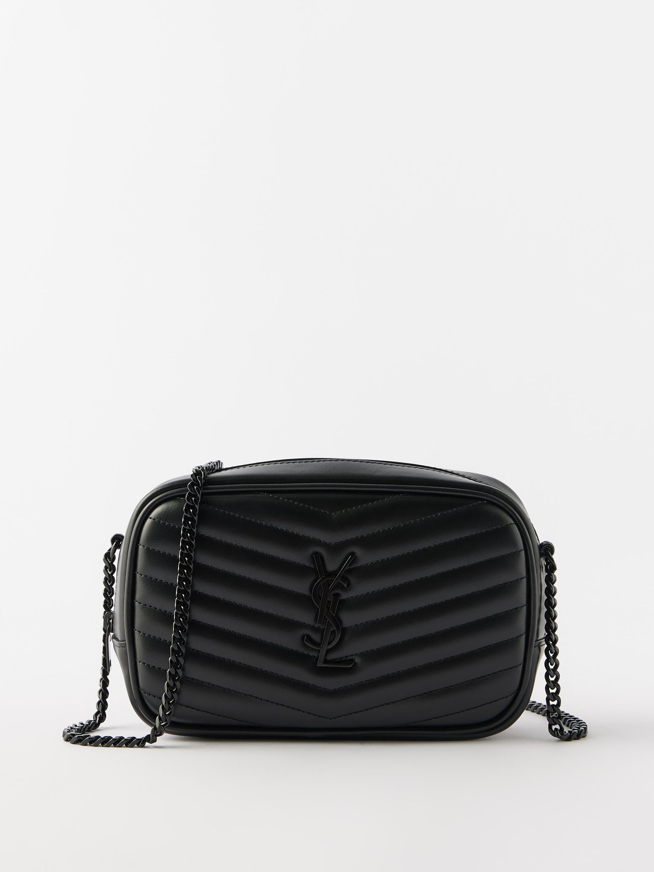 Black Lou mini quilted leather cross-body bag