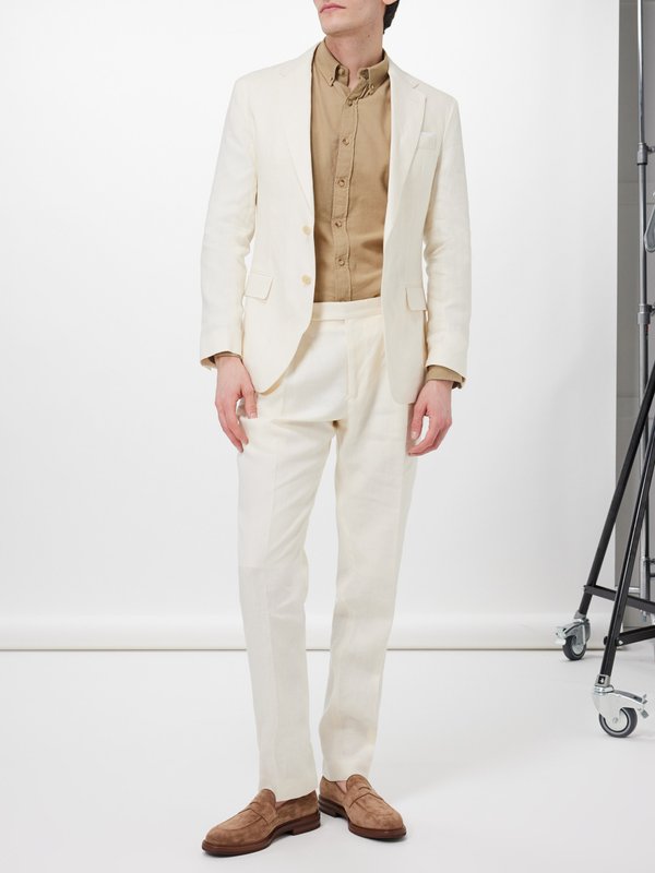 Polo Ralph Lauren Pleated linen tapered-leg suit trousers