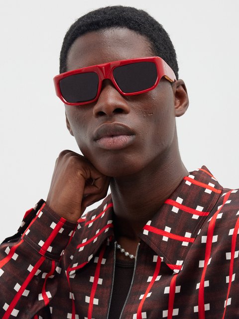 Red Vicious D-frame acetate sunglasses | Jacques Marie Mage | MATCHES UK
