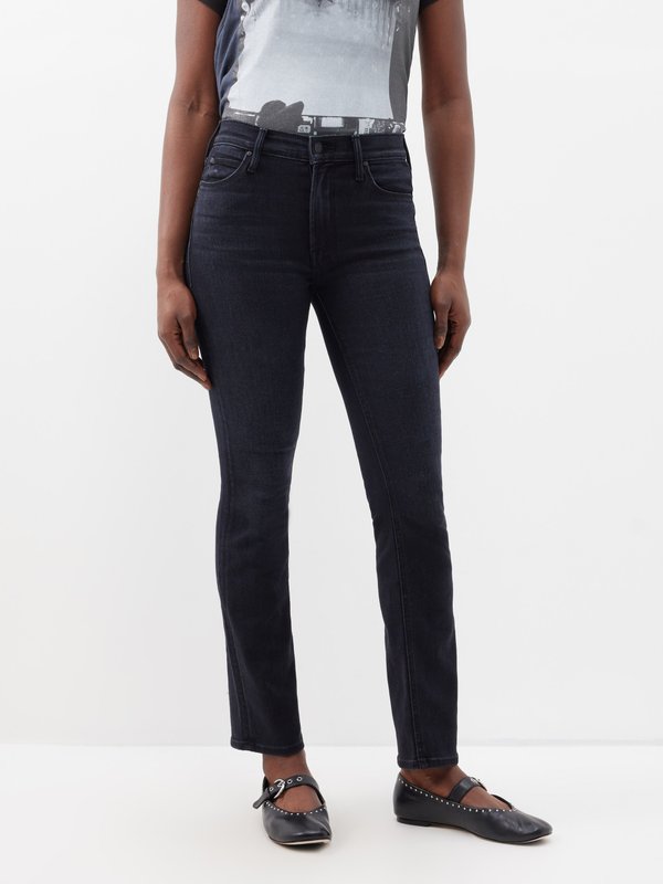 MOTHER The Dazzler Mid Rise Ankle Straight Jeans