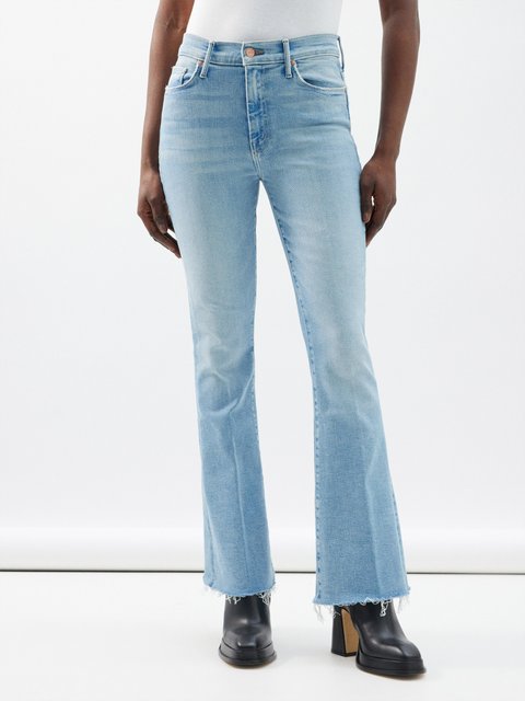 Blue The Weekender Fray flared jeans | MOTHER | MATCHES UK