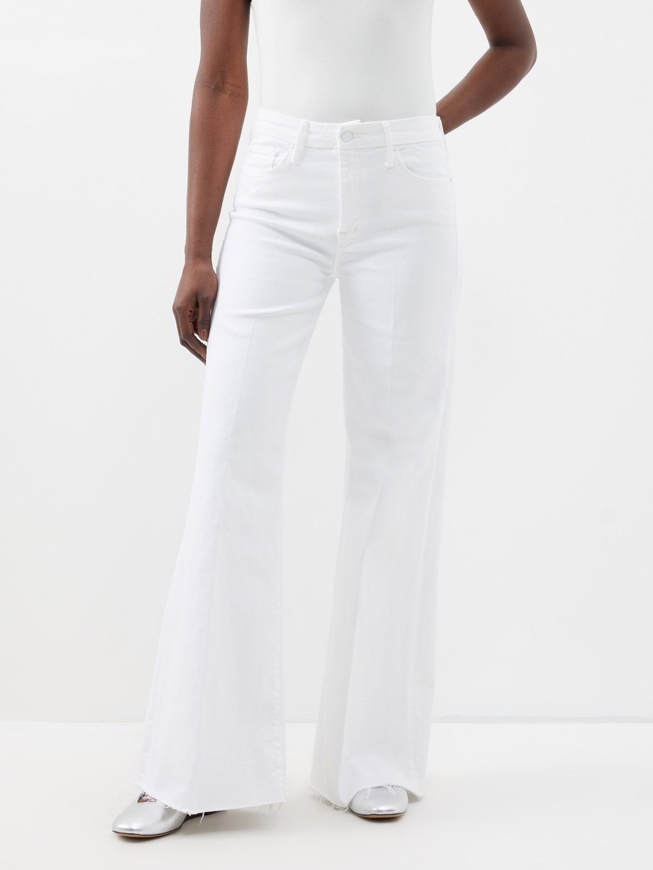 White The Roller Fray wide-leg jeans | MOTHER | MATCHES UK