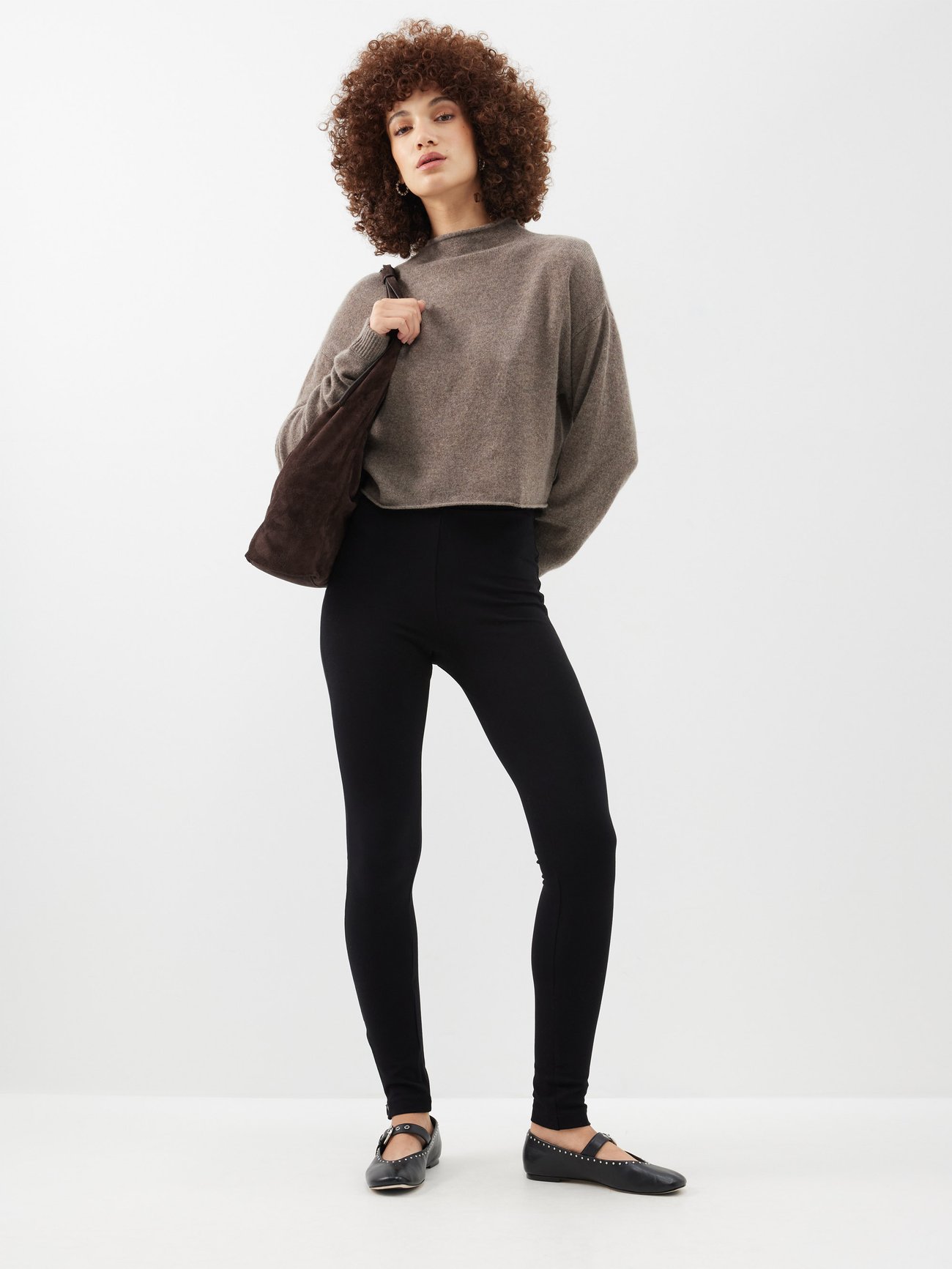 Brown Dana roll-neck recycled-blend cashmere sweater, Reformation