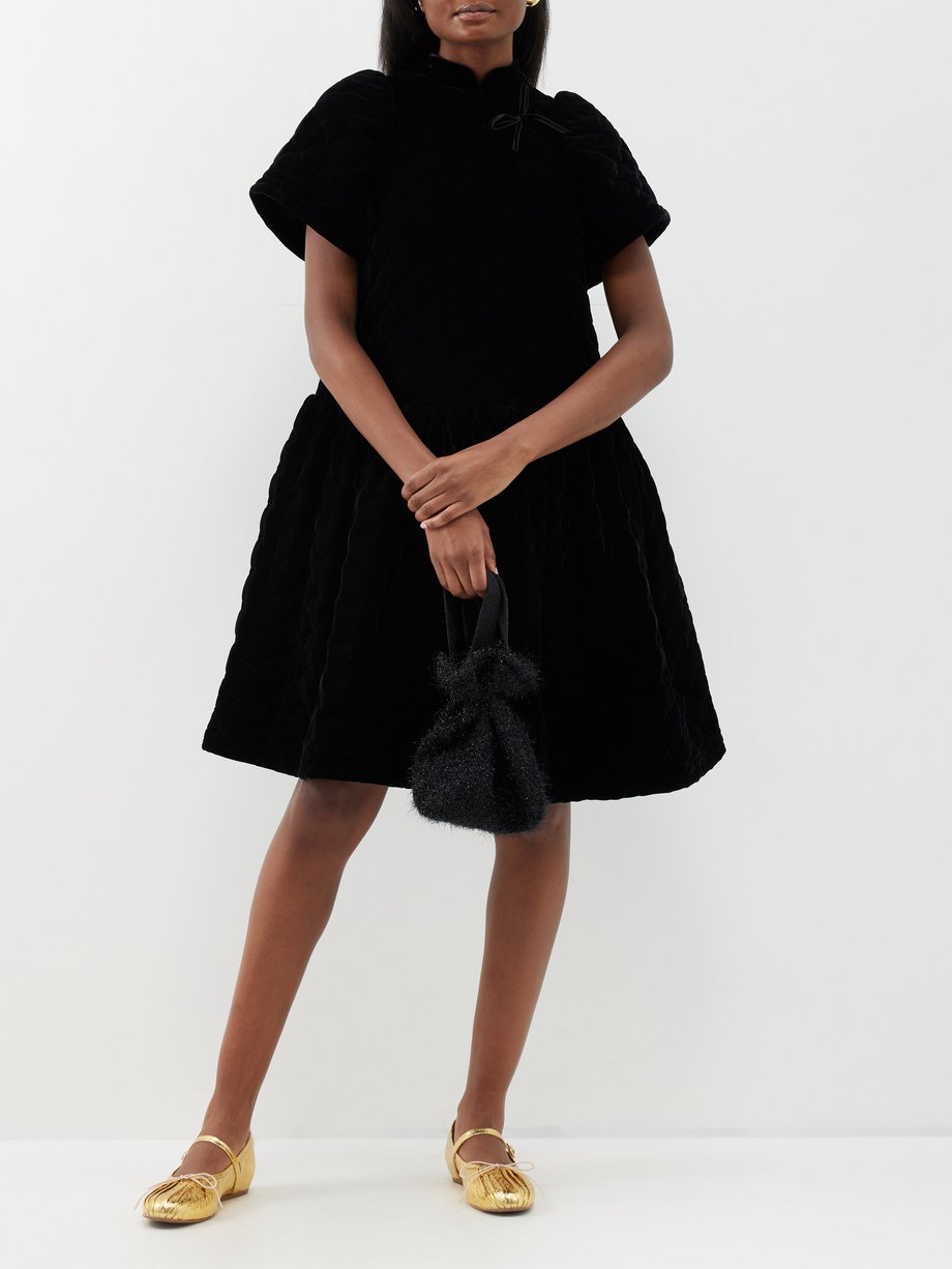 Short black velvet dress | The Kooples - UK