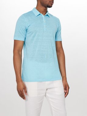 120% Lino Linen-jersey polo shirt