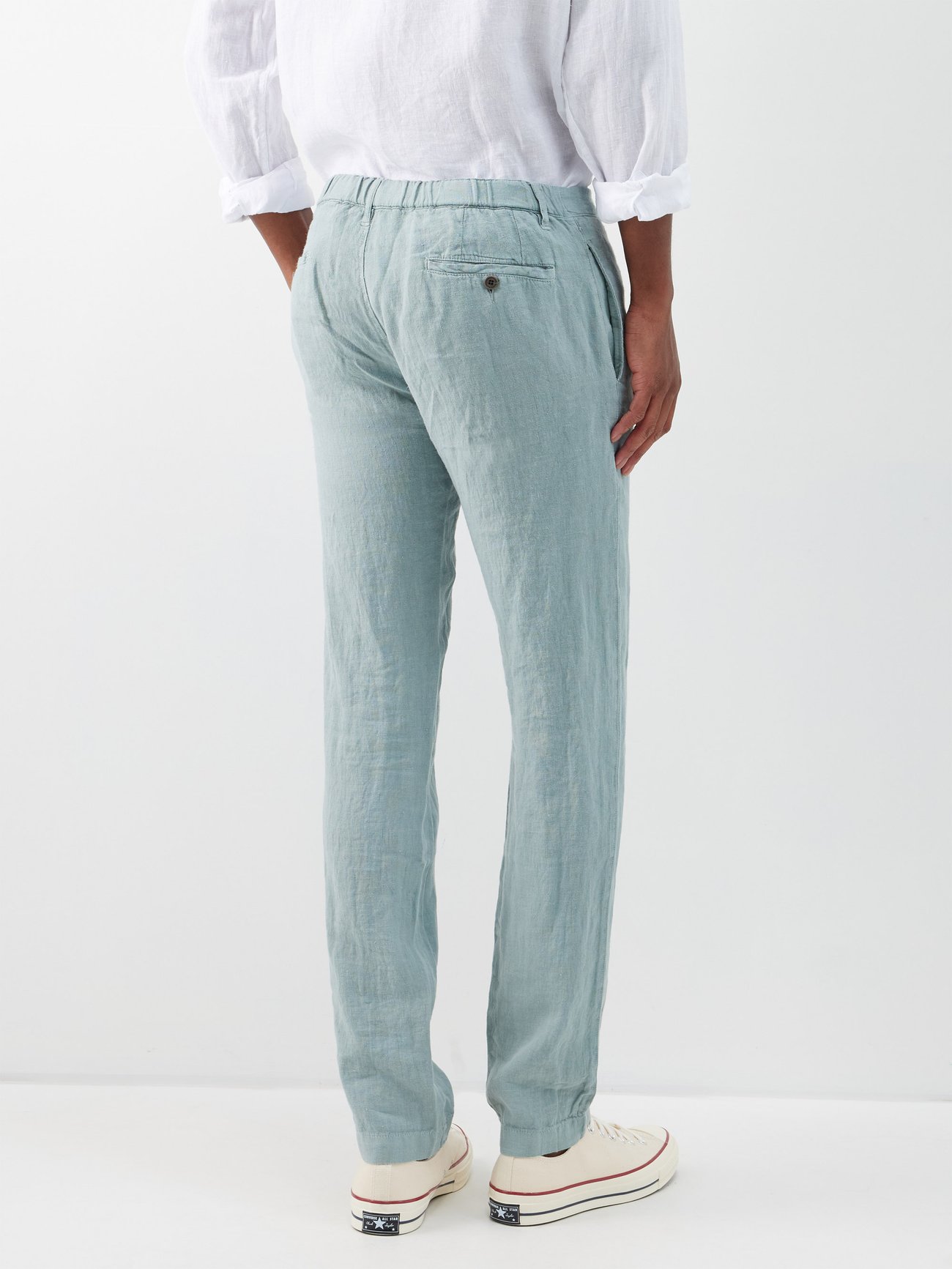 Green Tanker drawstring-waist linen trousers, Hartford