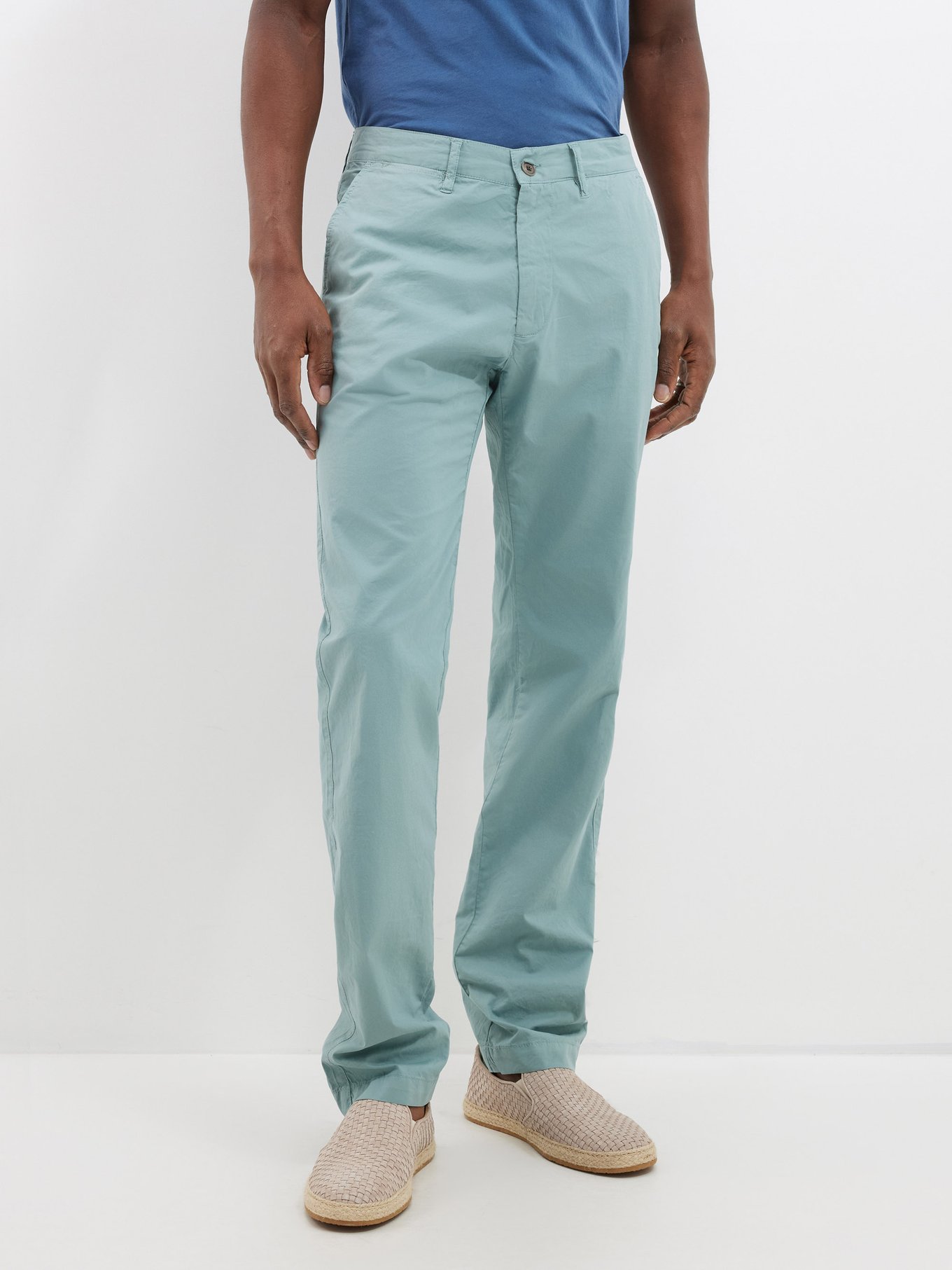 Tapered Fit Cotton Chinos (LIGHT BLUE) – DENNIS LINGO