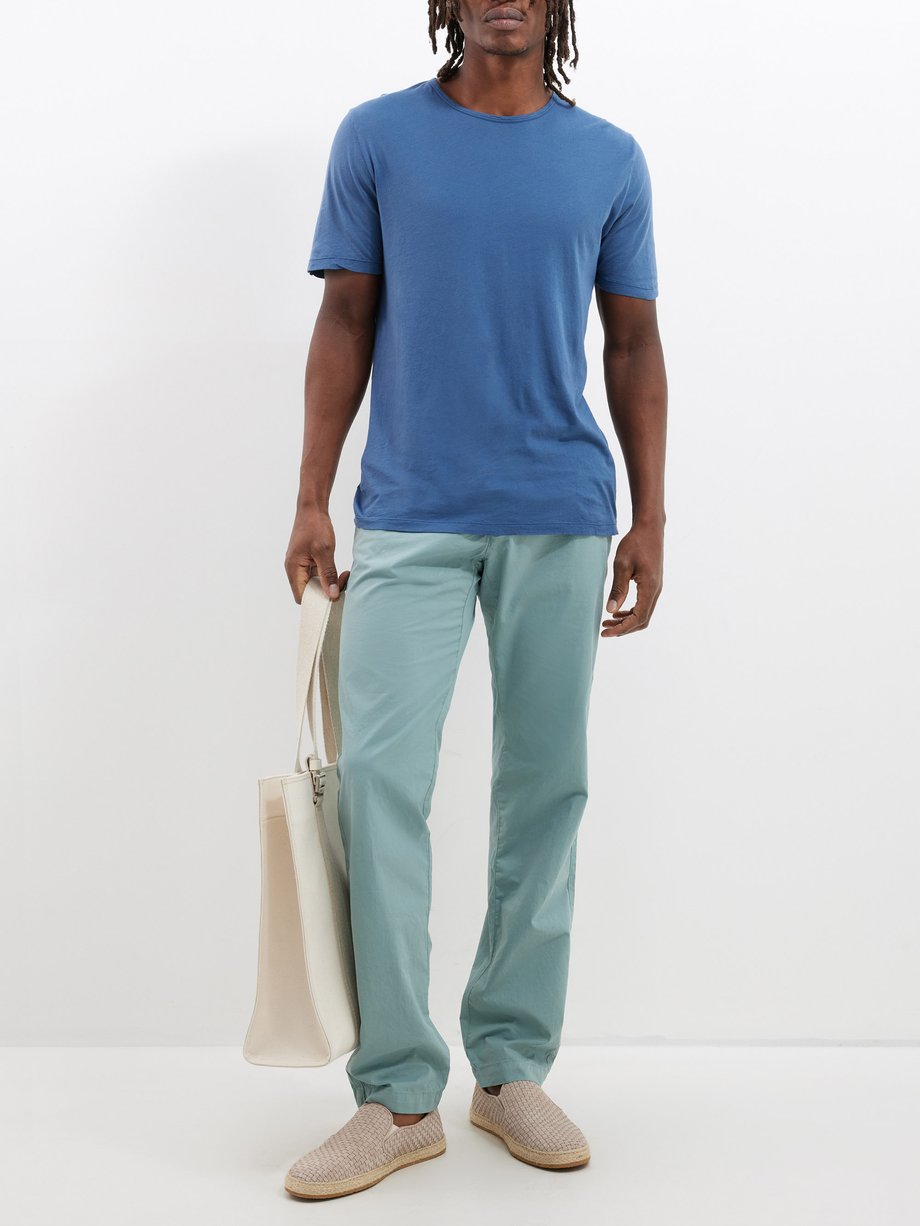 Green Tyron cotton-chino straight-leg trousers, Hartford