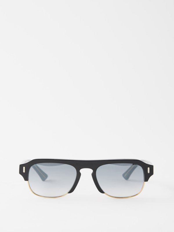 Cutler And Gross 1353 D-frame acetate and metal sunglasses