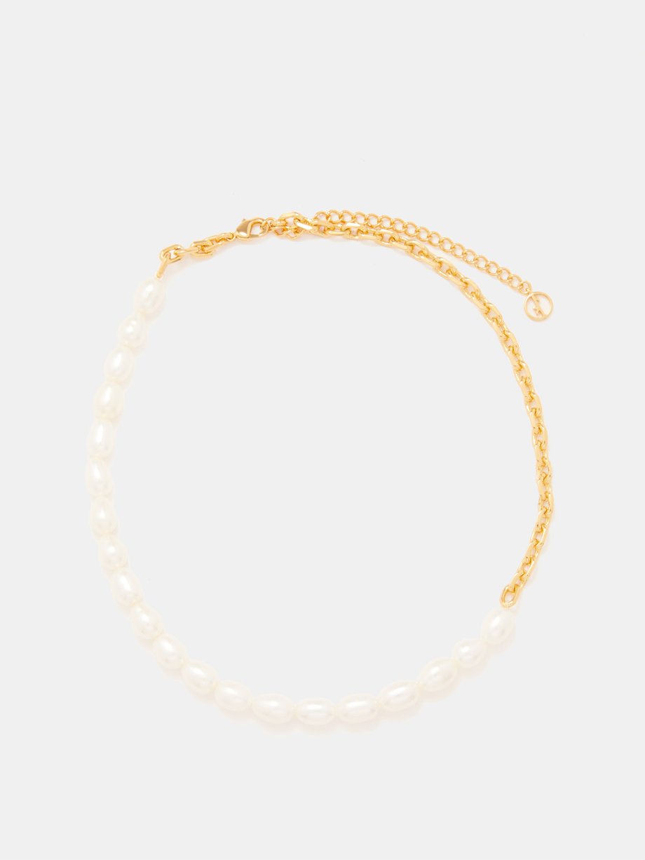 Anissa Kermiche Duel freshwater pearl & 24kt gold-plated necklace