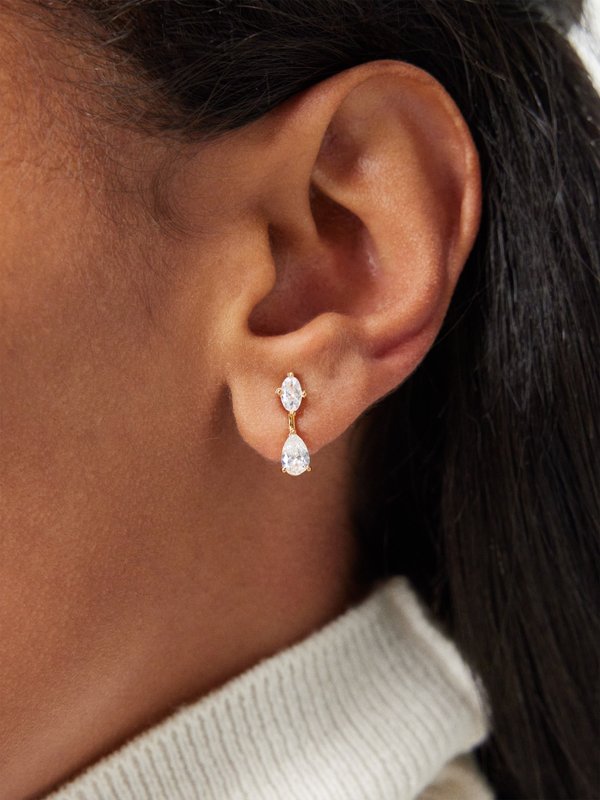 Anissa Kermiche Petite Dame crystal & gold-vermeil earrings