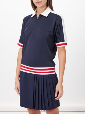 Bogner Amelia striped jersey golf polo top