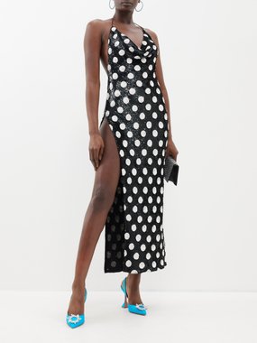 Ashish Polka-dot sequinned-georgette gown