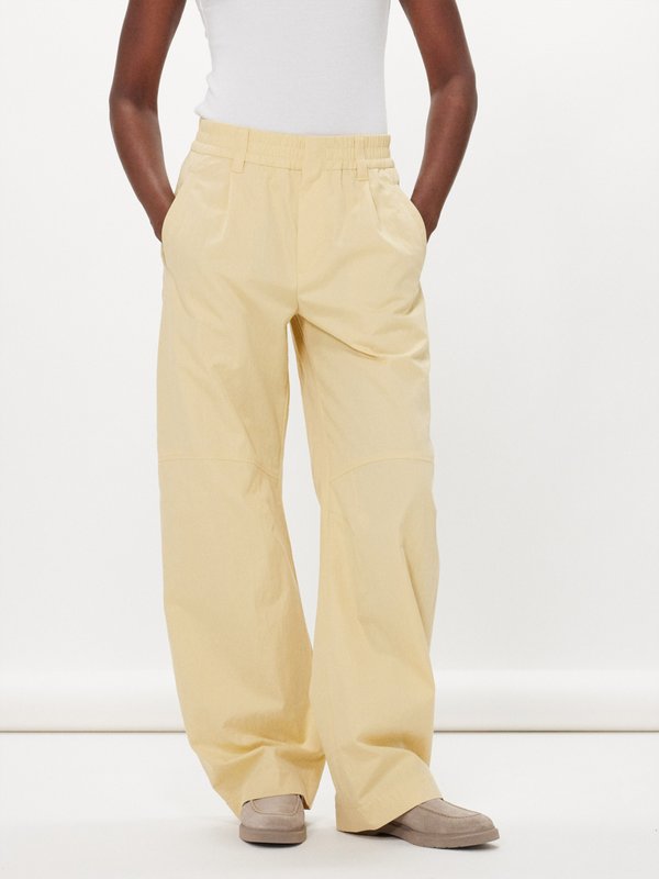 Brunello Cucinelli Wrinkled cotton-gabardine trousers