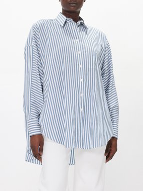 Brunello Cucinelli Striped cotton-blend shirt