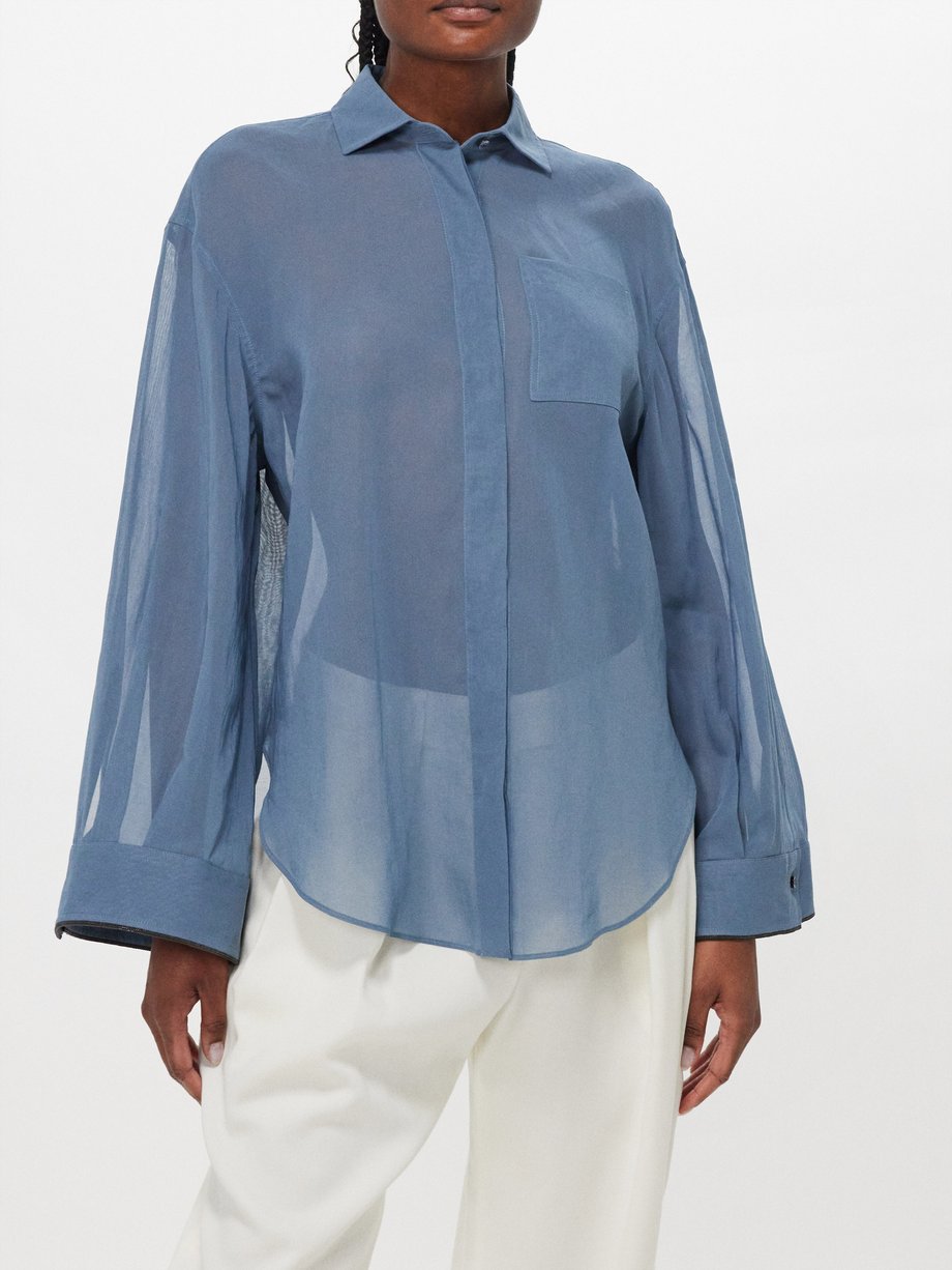 Brunello Cucinelli Oversized cotton-gauze shirt