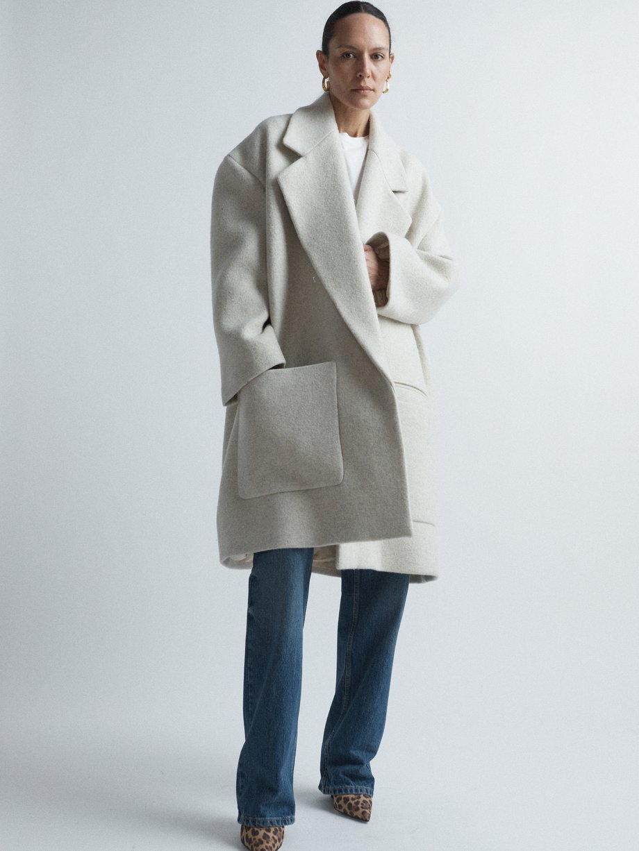 Grey Super oversized wool-blend coat | Raey | MATCHES UK
