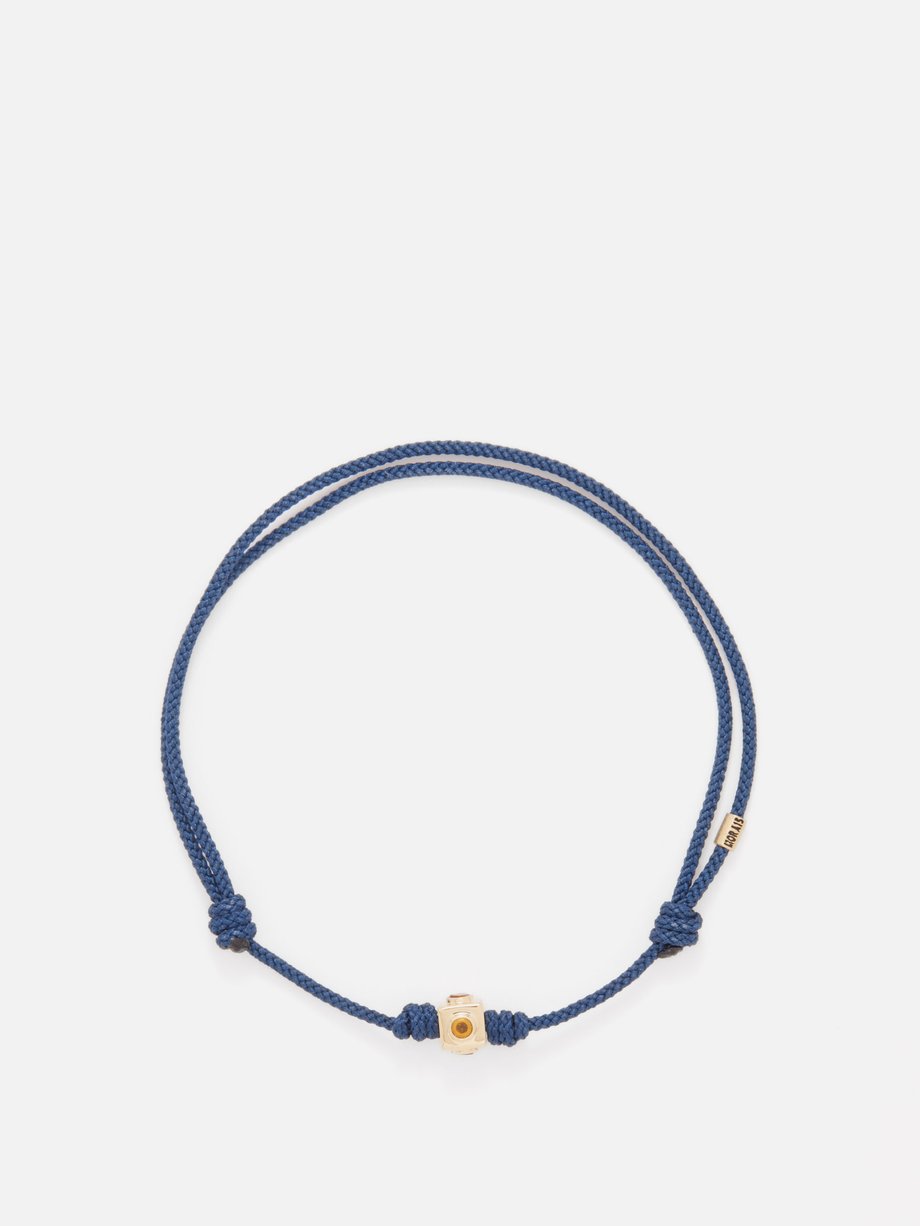 Gold Lego citrine 14kt gold cord bracelet | Luis Morais | MATCHES UK