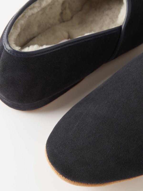 Derek Rose Crawford shearling-lined suede slippers