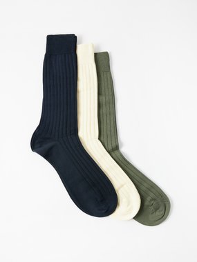 Pantherella Pack of three Sea Island cotton-jersey socks