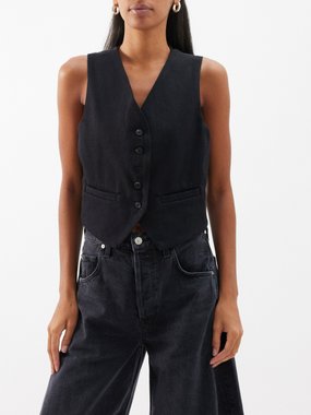 Citizens of Humanity Sierra cropped cotton-twill waistcoat