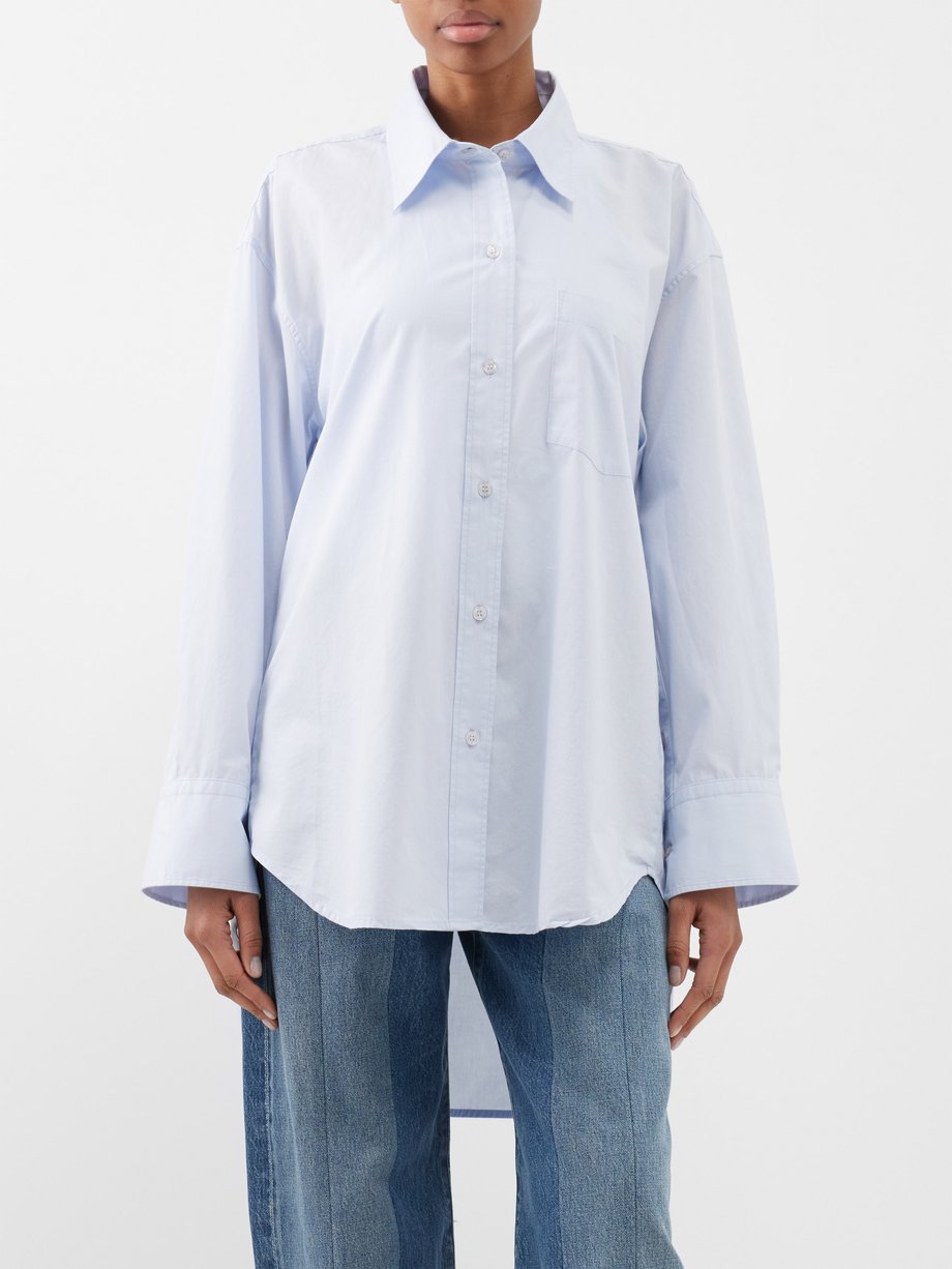 Oversized cotton-poplin shirt