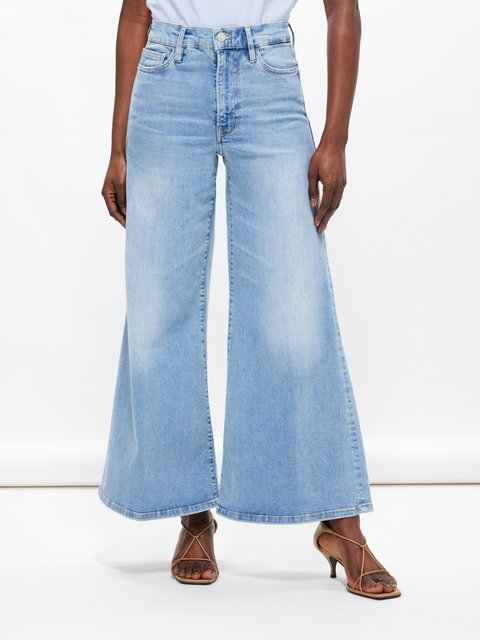 Blue The Relaxed frayed-cuff jeans, FRAME