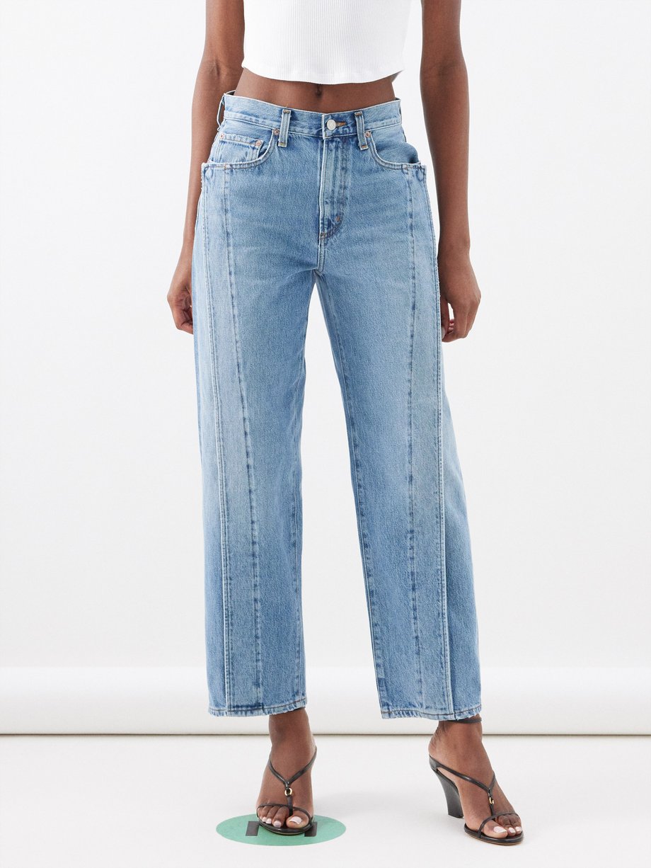 AGOLDE Fold organic-cotton cropped jeans