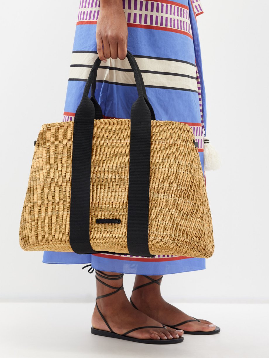 Beige Maxi Altair straw basket bag | Muuñ | MATCHES UK
