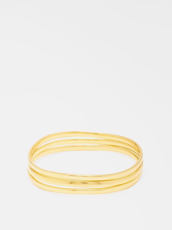 Daphine Set of three Moune 18kt gold-plated bangles