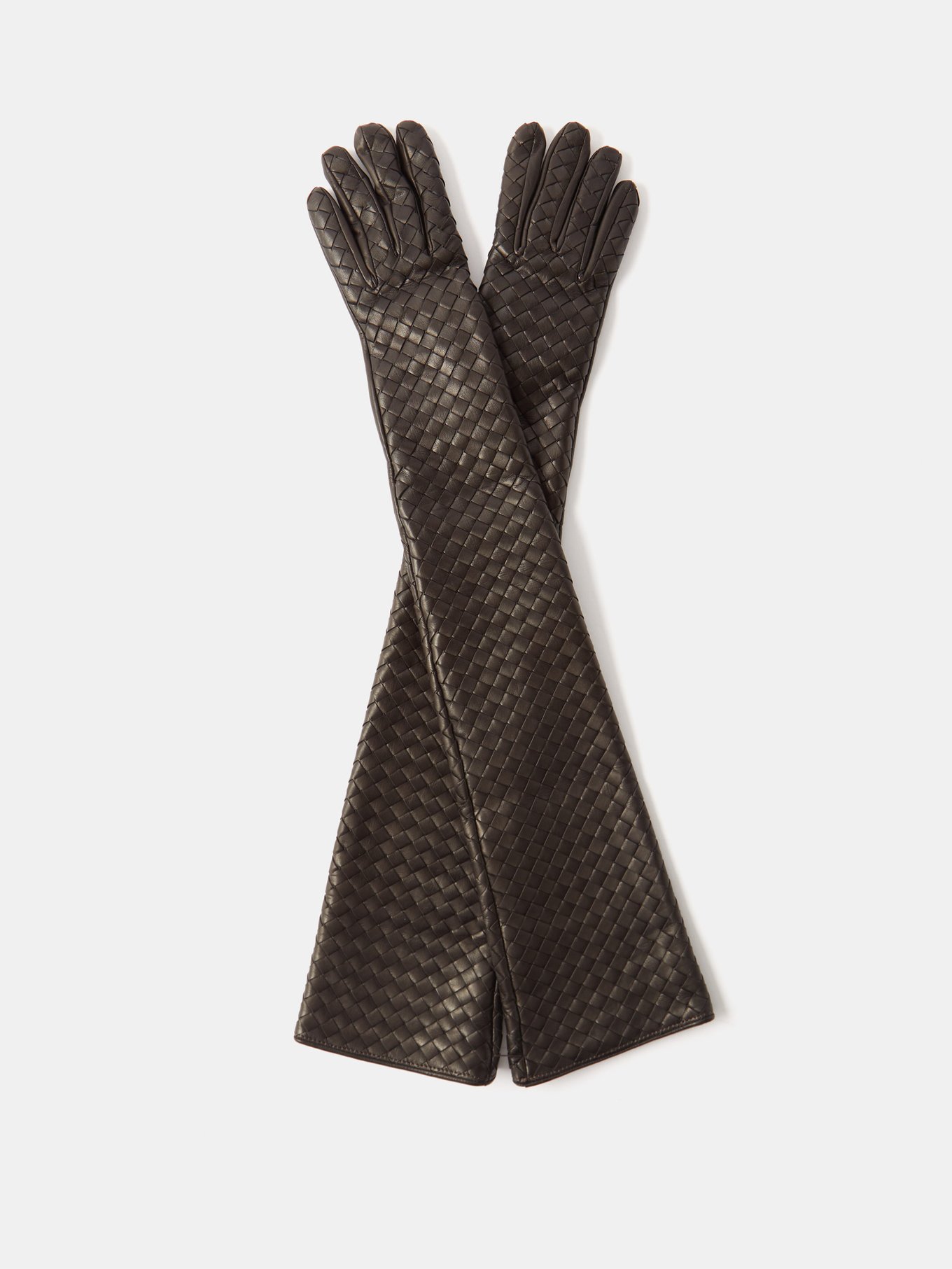 Intrecciato-leather long gloves | Bottega Veneta