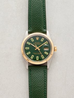 Lizzie Mandler Vintage Rolex Datejust 36mm emerald & gold watch