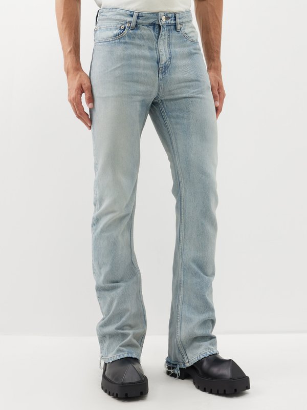 Blue jeans with frayed hot sale hem