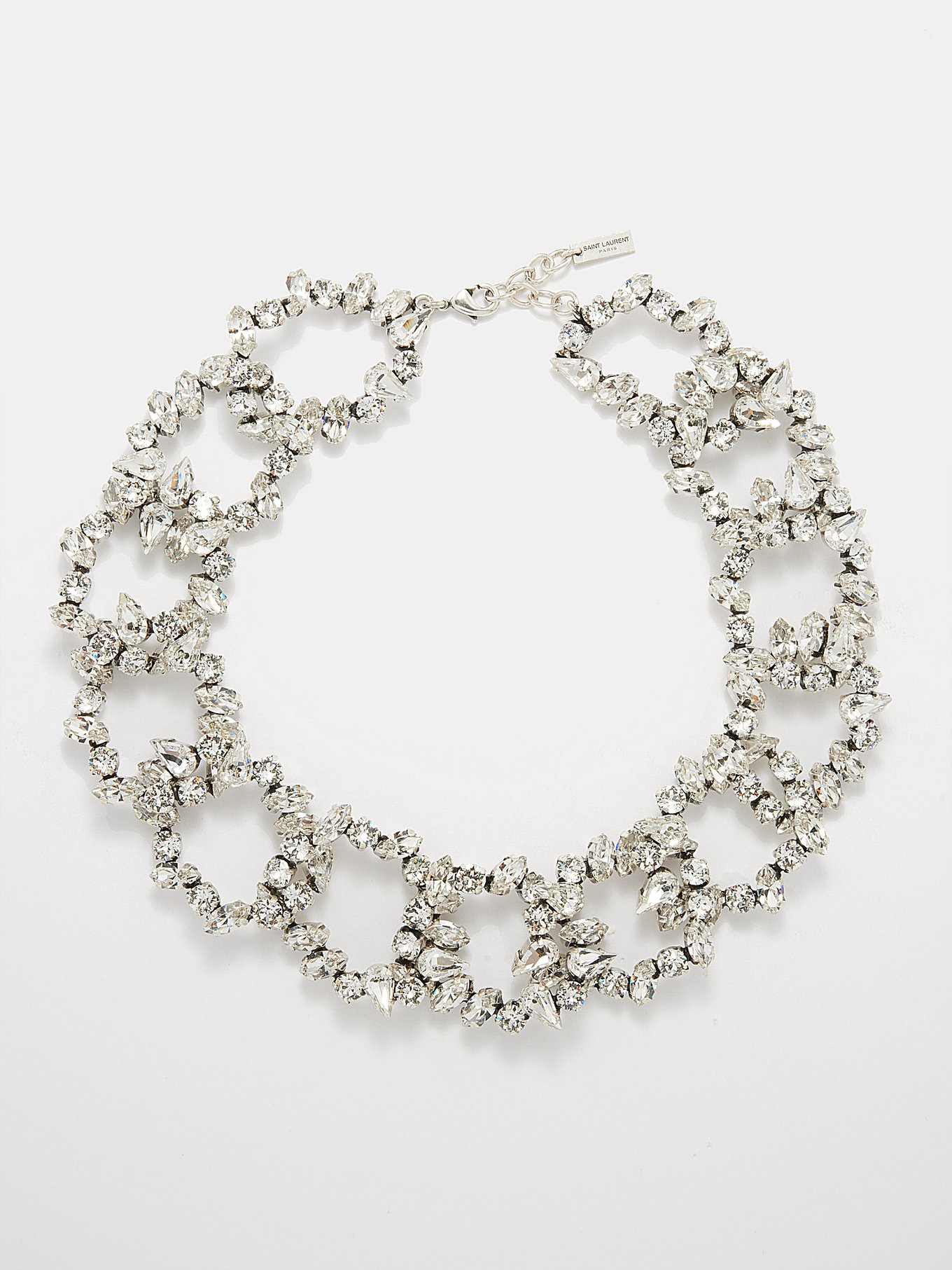 Crystal-embellished oversized chain necklace | Saint Laurent