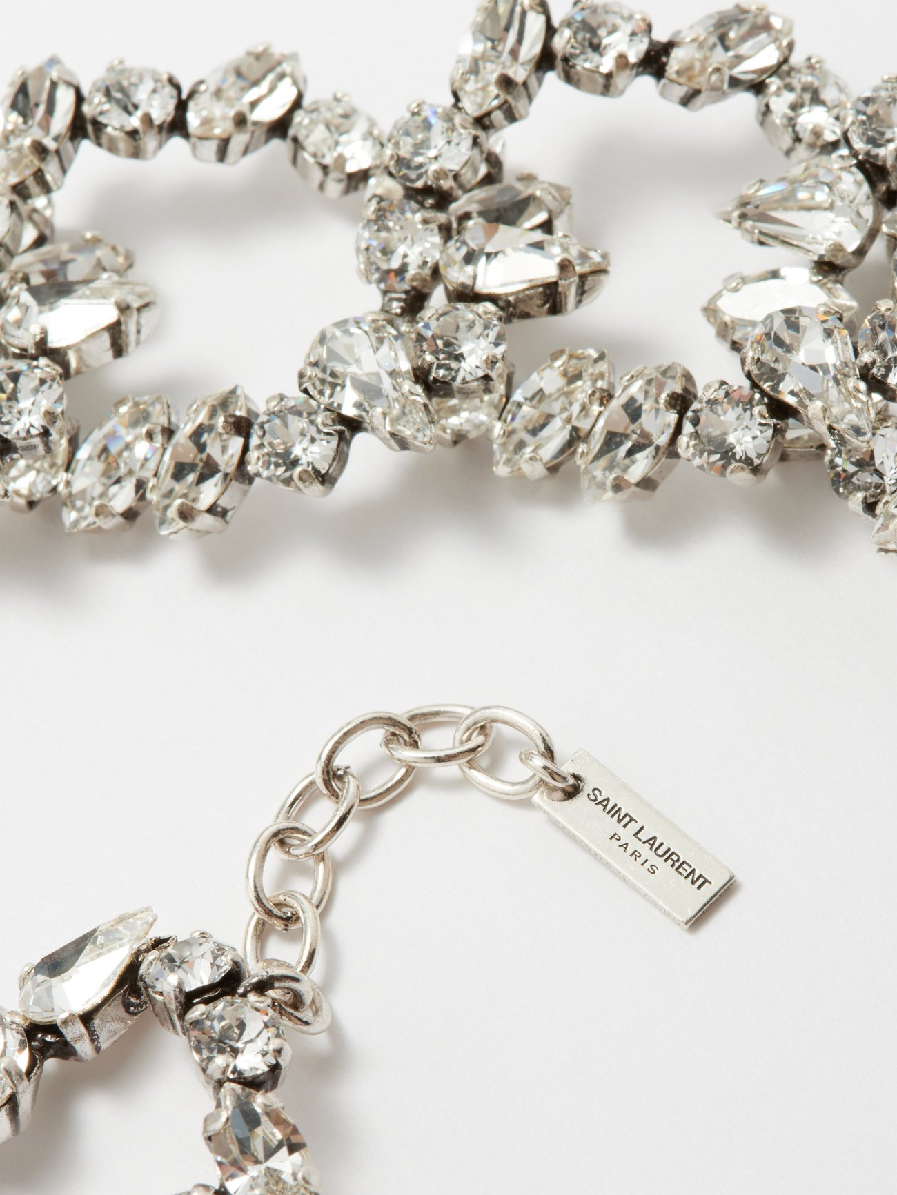 Crystal-embellished oversized chain necklace