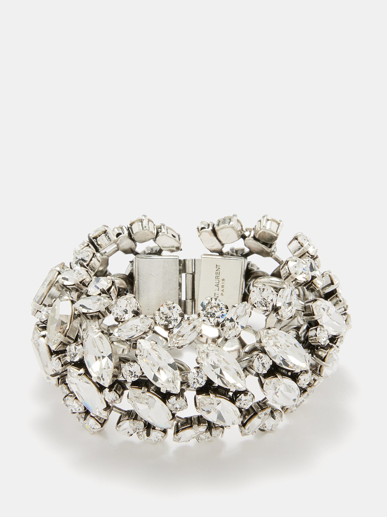 SAINT LAURENT Silver-tone crystal bracelet