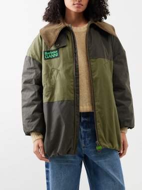Barbour X Ganni waxed-cotton bomber jacket