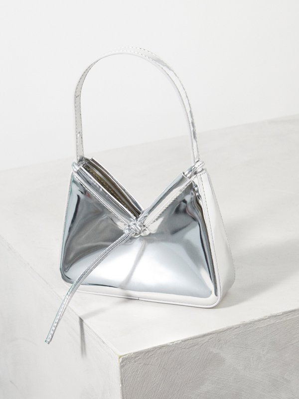 Reformation Chiara mini mirrored-leather handbag