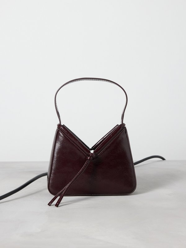 Reformation Chiara mini patent-leather handbag