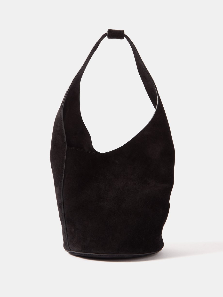 Black Silvana small suede tote bag | Reformation | MATCHES UK