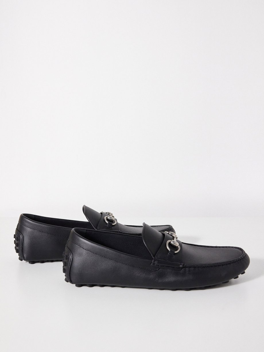 Black Byorn horsebit leather driving shoes | Gucci | MATCHESFASHION AU