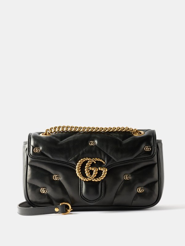 Black GG Marmont small matelassé-leather shoulder bag | Gucci | MATCHES UK