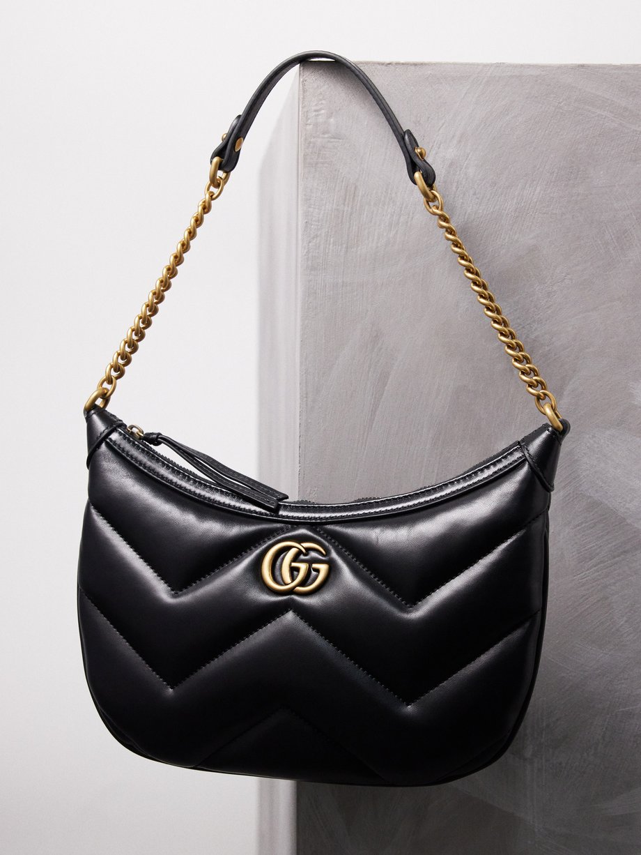 Black GG-Marmont matelassé-leather shoulder bag | Gucci | MATCHES UK
