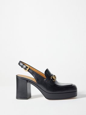 Gucci marmont kiltie online platform pumps