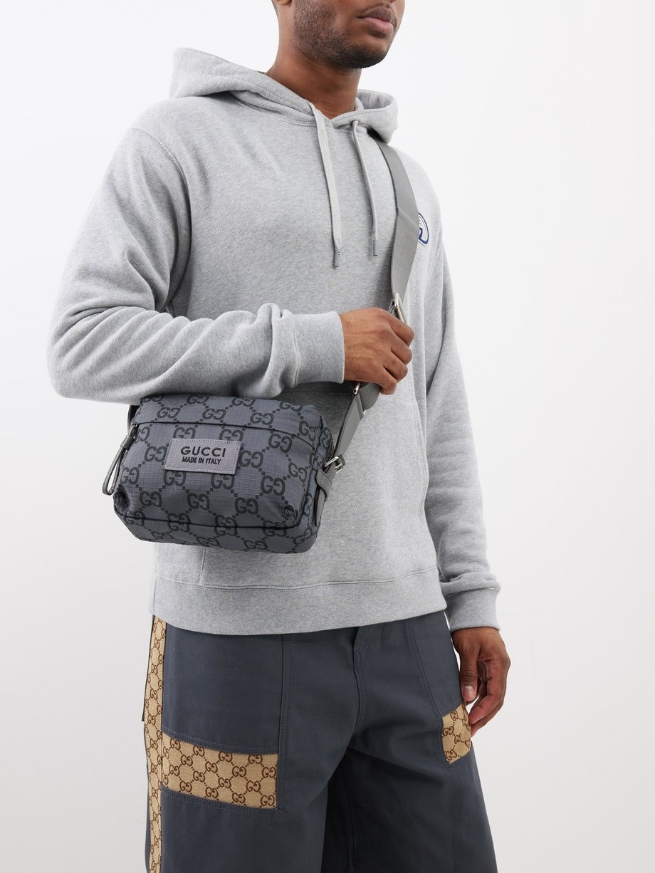 Grey GG-ripstop crossbody bag | Gucci | MATCHES US